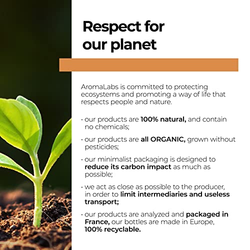 ORGANIC - SESAME SEED Oil - 250mL - 100% Pure, Natural, Cold Pressed and AB Certified - AROMA LABS (French Brand)