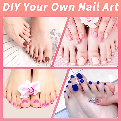 Clear Soft Gel Fake Toenail-Solid Square Fake Toenail Full Coverage Press on Toe Nail,Clear Ultra-thin Design Nail Extension,Smooth Traceless Hom