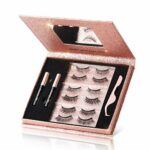 Magnetic Eyelashes with Eyeliner, 6 Pairs 3D Natural Look Magnetic Eyeliner and Lashes Kit, 2 Tubes Long Lasting Magnetic Eyeliner 10mL, Mirror B