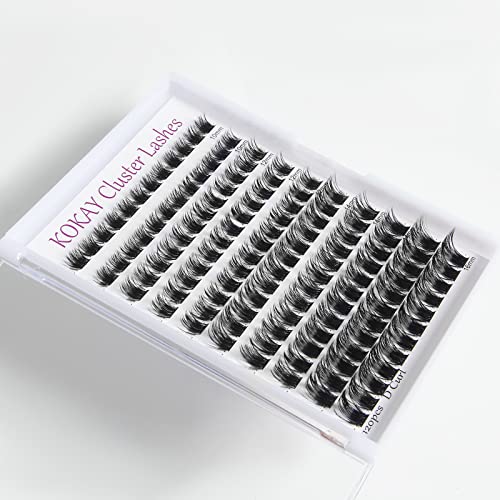 Cluster Lashes 120Pcs 10-16mm Individual Lashes D Curl Professional Lash Extension Kit, DIY False Eyelashes Fluffy Reusable Soft (10-16mm, 120 Cl