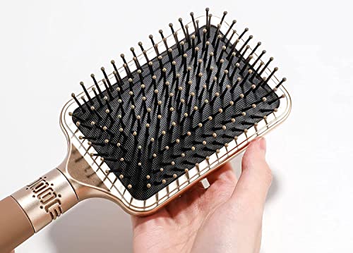 Hair Brush, Detangle Hair Brush Women, Paddle Hair Brush for Thick Hair, Tangle Free Hair Brush Men Gold
