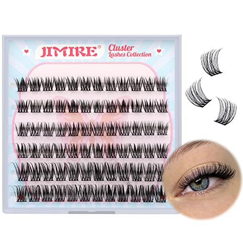 Lash Clusters DIY Eyelash Extension Kit with Bond Seal Tweezers Individual Lashes Kit 10-12-14MM Mixed Length D Curl Wispy 72Pcs Clusters Lashes