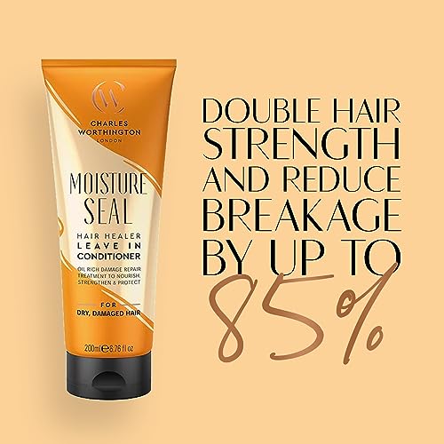 Charles Worthington Moisture Seal Hair Healer Leave-In Conditioner for Dry & Frizzy Hair, No Rinsing Treatment for Smoother Hair, 200ml