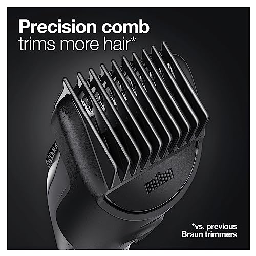 Braun Beard Trimmer Series 5 & Hair Clippers with Gillette Fusion5 ProGlide Razor, 39 Length Settings, UK 2 Pin Plug, BT5260, Black/Silver
