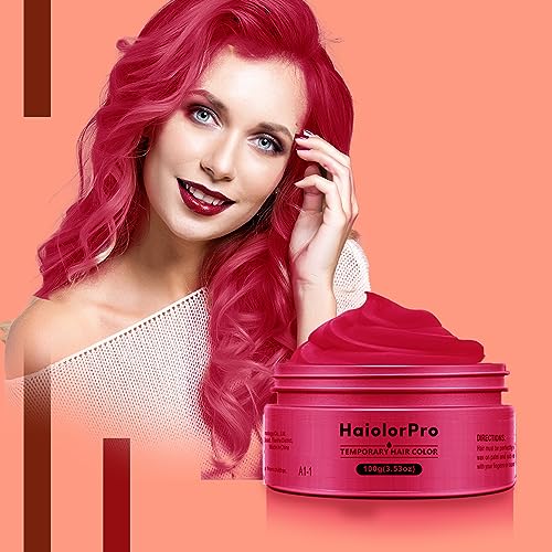 HaiolorPro Pink Temporary Hair Colour Dye Wax Washable,Non Permanent Coloured Hair Spray for kids, Hair Makeup Paint Wax for Parties or Cosplay,