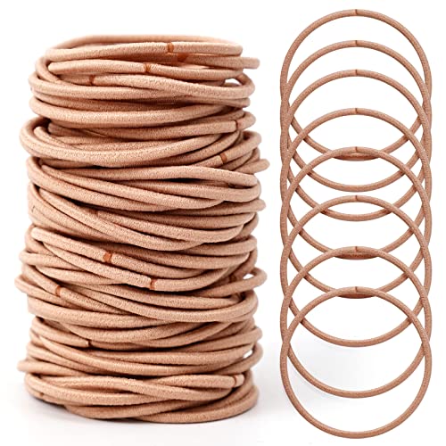 HXC 100pcs Black Elastic Hair Bands, Small Elastic Hair Bobbles For Women, 2mm Thin Hair Tie for Kids, Soft Hair Bands withou Metal, Elastic Pony