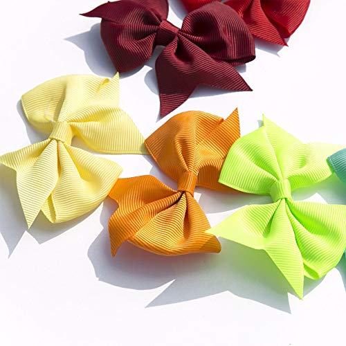 JOYOYO 40 Pcs Hair Bows for Girls Hair Clips Medium Size 3.5 Inch Grosgrain Ribbon Craft Toddler Pinwheel Bows In Pairs