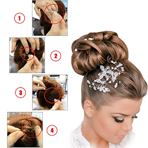 Mbsomnus 200PCS Hair Pins for Buns 7cm U-Shaped Hair Pins Long Bobby Pins Black Bun Pins with Storage Box Hair Grips for Thick Hair Women Girls W