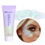 Body Glitter Gel, 50ML Face Glitters Body Gel Sequins Shimmer Liquid Eyeshadow, Mermaid Sequins Liquid Holographic Glitter Gel, Chunky Glitter fo