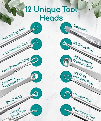 Medi Grade Blackhead Remover Tool with Blotting Paper for Oily Skin, 50-sheets - Comprehensive Pimple Popping Kit for Acne-Prone Skin with Skinca