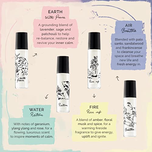Cath Kidston Beauty Set The Mood Fragrances Rollerballs Gift Set | Mood Enhancing | Essential Oils | 4 x 10ml