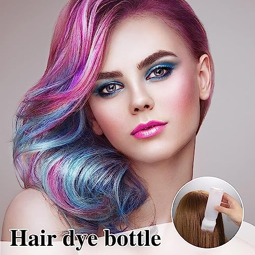 Hair Dye Brush Bottle (2 Pcs) Root Comb Applicator Bottle Hair Colouring Dye Applicator Scalp Treatment Bottle Plastic Squeeze Bottles for Hair C
