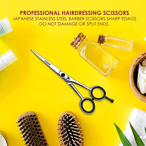CANDURE Hairdressing Barber Hair Scissor for Professional Hairdressers Barbers Stainless Steel Hair Cutting Shears - For Salon Barbers, Men, Wome