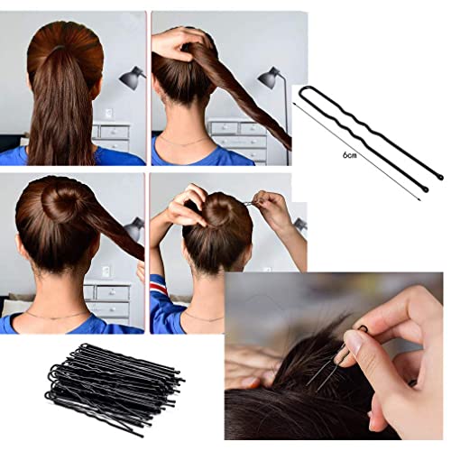 Hair Braiding Kit, Include 1 set of Topsy Hair Tail Tools, 3pcs Hair Braid French Centipede Braiders, 1pcs Plastic Bun Maker, 10pcs U Shaped Hair