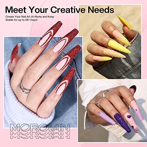 Morovan Acrylic Nail Kit with Drill - Professional Nails Kit Acrylic Set With Everything for Beginners Glitter Acrylic Nail Set Acrylic Nail Supp