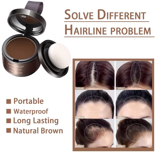 Instantly Hairline Shadow,Hairline Powder,Root Touch Up Quick Cover Brown Hair Root Concealer for Hairline,Shadow,Eyebrows, Beard,Waterproof,Lith