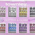 Townley Girl 96 Pcs Glitter-Glamup & Metallic Press-On Nails Artificial Fake False Nails Set for Kids with Pre-Glue Full Cover Acrylic Nail Tip K