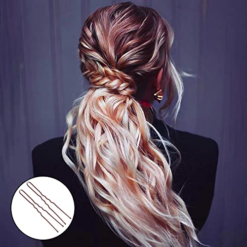 Mbsomnus 7cm Hair Pins for Buns, 50pcs Bobby Pins Brown Hair, U Shaped Hair Pins for Women Girls, Hair Grips for Thick Hair, Hair Styling Accesso