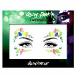 Glow in the Dark Face Jewels Stickers - Halloween temporary tattoo face gems - Luminous glow Face Gems - great with fake blood, glowsticks, glow