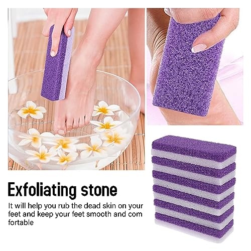 6PCS Pumice Stone for Feet, Foot Care Tool Kit, Pumice Stone for Hard Skin, Ideal Foot Scrub Stone and Exfoliator Block, Purple