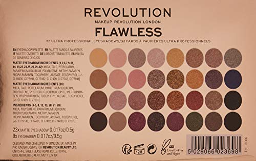 Makeup Revolution Shimmers and Matte Nudes Ultra 32 Eyeshadows Flawless Palette