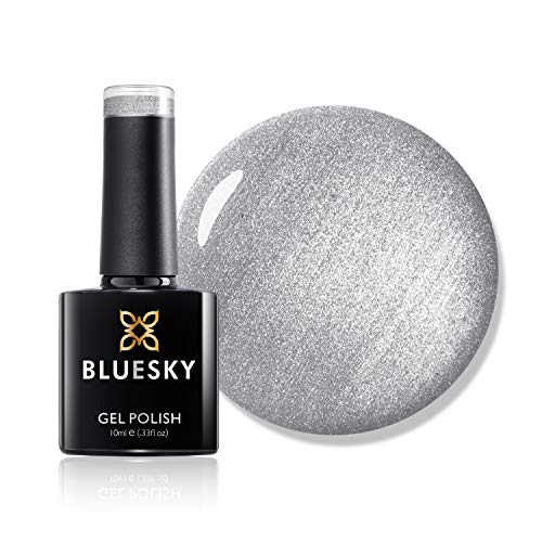 Bluesky Gel Nail Polish, Spring 2021 Collection, Move With Grace Ss2110, 10 ml, Silver, Metallic, Shimmer (Requires Curing Under LED or UV Lamp)