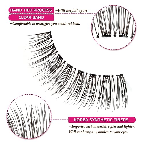 DYAFIN 3D Eyelashes 100% Handmade Strip Lashes Reusable Lightweight Soft Long False Eyelashes 4 Pairs Fake Eyelashes