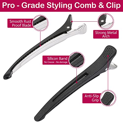 HY DOT Hair Comb - Rat Tail Comb Fine Tooth Pin Tail Comb Sectioning Hairdressing Styling Cutting Parting Tails Comb With Metail Tail & 2 large S