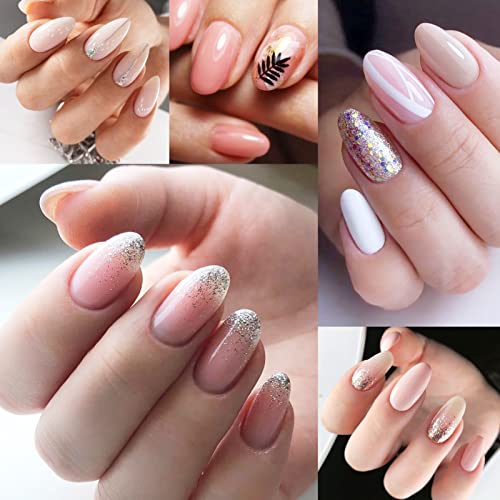 Ranrose Short Nail Tips- 600PCS Oval Half Cover False Tips 12 Sizes Round Acrylic Nails With Box