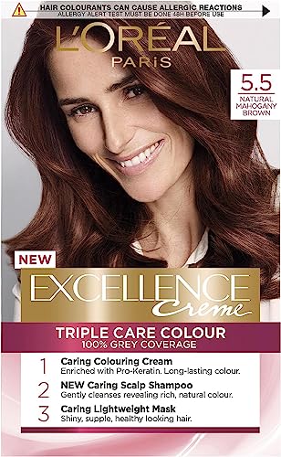 L'Oréal Paris Excellence Crème Permanent Hair Dye, Radiant At-Home Hair Colour with up to 100% Grey Coverage, Pro-Keratin, Up to 8 Weeks of Colou