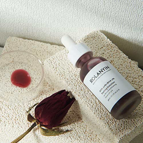 Rolanyin Peeling Solution AHA 30% + BHA 2% Exfoliating Facial Serum 30ml Fighting Blemishes Reduces Pore Congestion and Fine Lines