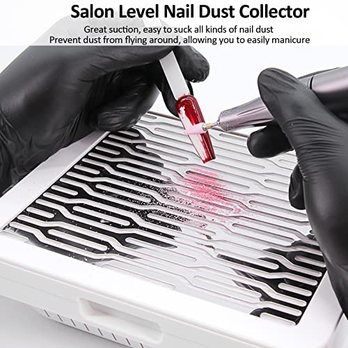 Nail Dust Collector, Adjustable Suction, Professional Nail Vacuum Dust Collector Dust Extractor for Acrylic Nails Extension Gel Dip Powder Remova