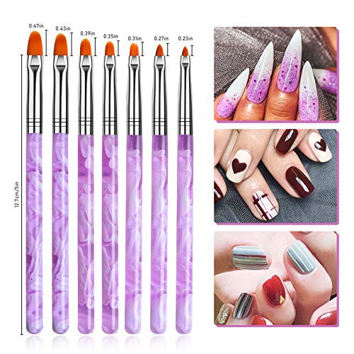 Kalolary 22pcs UV Gel Nail Art Brush Set, Acrylic Nail Art Dust Brush Nail Art Dotting Pen Nail Painting Brush Pen Nail Art Tips Builder Brush Ge