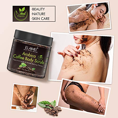 Natural Coffee Scrub with Organic Coffee Body Scrub, Best Acne, Anti Cellulite and Stretch Mark treatment, Spider Vein Therapy for Varicose Veins