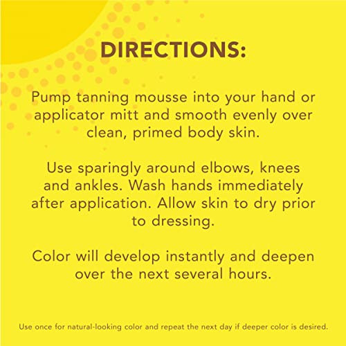 Jergens Natural Glow Instant Sun Sunless Tanning Mousse for Body, Deep Bronze, 6 Ounces