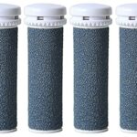 Hsthe Sea 4 Pack Extra Coarse Mineral Replacement Rollers Mineral Replacement Rolls for Emjoi Micro Pedi Callus Remover Refill Rollers (grey)