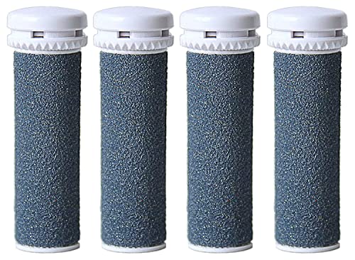 Hsthe Sea 4 Pack Extra Coarse Mineral Replacement Rollers Mineral Replacement Rolls for Emjoi Micro Pedi Callus Remover Refill Rollers (grey)