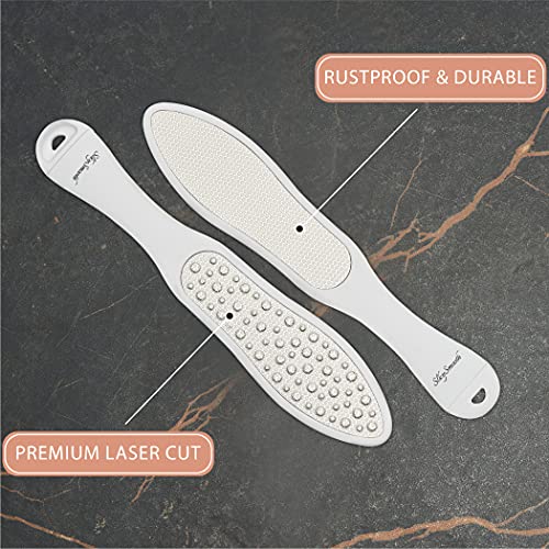 SlkySmooth 3-in-1 Foot File | Hard Dead Skin Remover | Cracked Heels Callus Pedicure Scrubber Corn Removal | Scraper Grater Pumice Stone Exfoliat