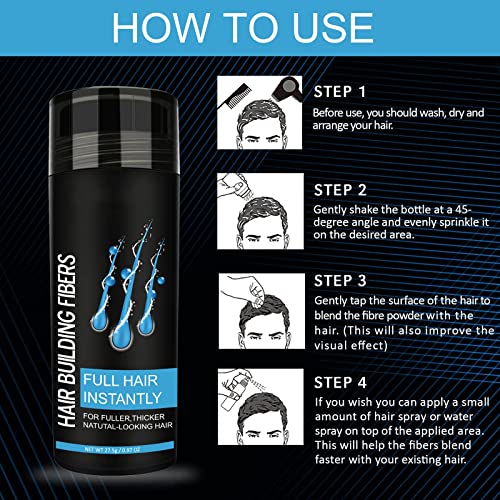 Hair Building Fibers, Professional Quality Fibre Hair Powder Spray Hair Fibres Dark Brown Hair Loss Concealer for Men and Women for Bald Spots &