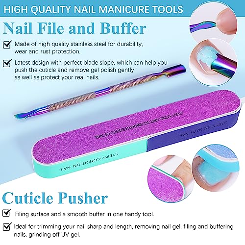 Gel Nail Polish Remover 2 Pack, Gel Polish Remover in 2-5 Minutes, Quickly & Easily Remove Gel Nail Polish with Scraper Cuticle Pusher Tools + Na