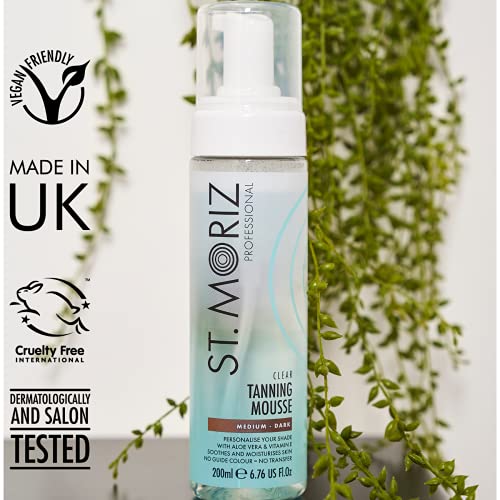 St Moriz Professional Instant 1 Hour Fast Tan Mousse | With Aloe Vera & Vitamin E | Develops in 1-3 Hours | Express Vegan Fake Tan with Guide Col