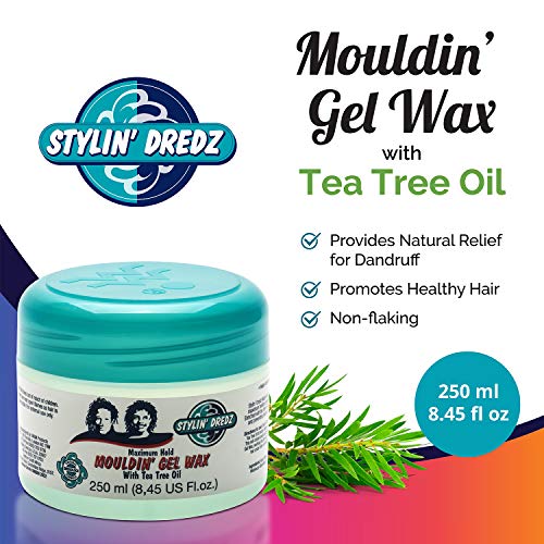 Stylin' Dredz Moulding Strong Maximum Hold Gel Wax with Tea Tree Oil Hair Care for Dreadlocks 250 ml