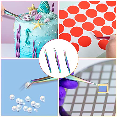 Lash Tweezers Set, 3Pcs Stainless Steel Lash Extension Tweezers 3 Styles Straight and Curved Eyelash Tweezers for Removing Eyebrows False Lashes