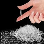 ODLY 500x Clear Elastic Hair Bands - Small Hair Ties for Girls & Womens - Soft Mini Elastics for Hair Braiding, Wedding Hairstyle (Transparent) (