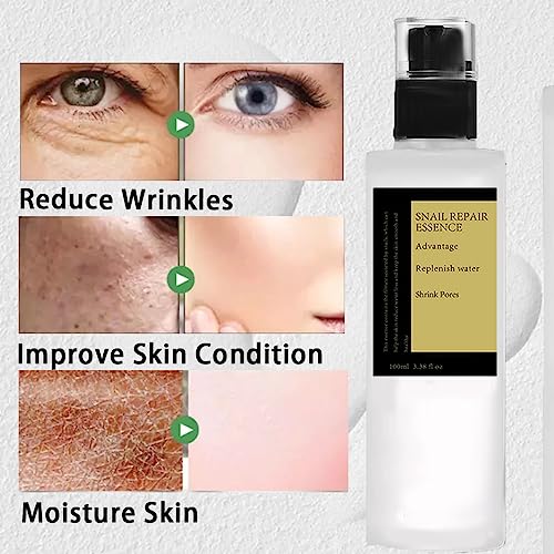 Snail Mucin Essence,Face Serum with Glow Recipe,Hydrating Hyaluronic Acid Serum for Face,Natural Niacinamide Serum,Skin Care,Man Polish Moisturis