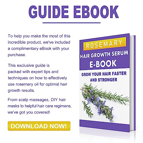 Rosemary Oil for Hair Growth,2 Packs Diluted Rosemary Oil w/Scalp Massager&Ebook,Hair Growth Oil Serum with Castor Oil Biotin Argan Oil for Dry D