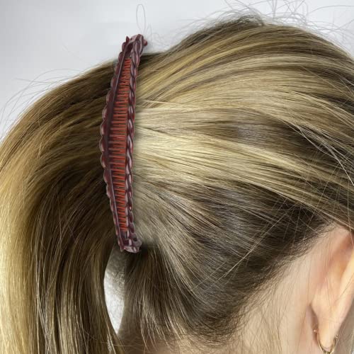 Banana Hair Clip 4 Pieces Banana Fish Hair Clips for Women Banana Clip Double Comb Long Hair Clips Ponytail Hair Comb Banana Hair Comb for Thick