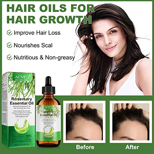 Rosemary Oil For Hair Growth 120ml, Rosemary Oil Pure Organic, Improve Hair Loss & Promote Hair Growth, Rosemary Hair Oil For Men Women