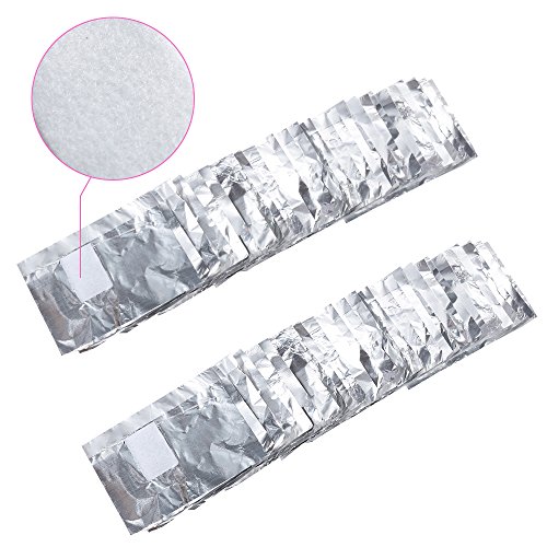 Lictin 200 Pcs Foil Nails Wraps Remover With Cuticle Pusher, Nail Art Soak Off Foil Nail Wraps With Cotton Pad For Acrylic Gel Nail Polish Remova