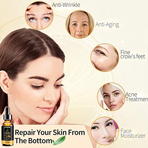 Retinol Serum,ETRONG High Strength Anti-aging Serum with 2.5% Retinol,Hyaluronic Acid and Vitamin E for Face Acne 1 Oz(30ml)